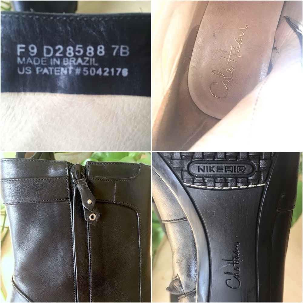 COLE HAAN Leather Point Toe Ankle Boot Black 7 - Picture 8 of 8